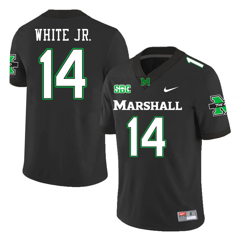 Marshall Thundering Herd #14 Sherone White Jr. College Football Jerseys Stitched-Black